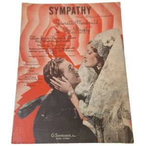 Sympathy From Movie Firefly Jeanette MacDonald/Allan Jones 1937 Sheet Music
